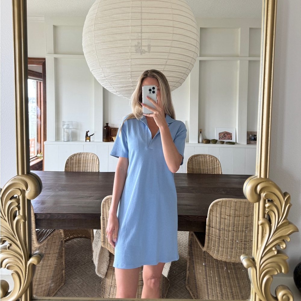Zara Light Blue Mini T-Shirt Dress | 100% cotton | size M
